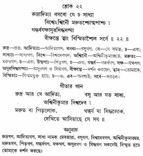 গীতা তাৎপর্য/অধ্যায়ঃ১১-শ্লোক-২২