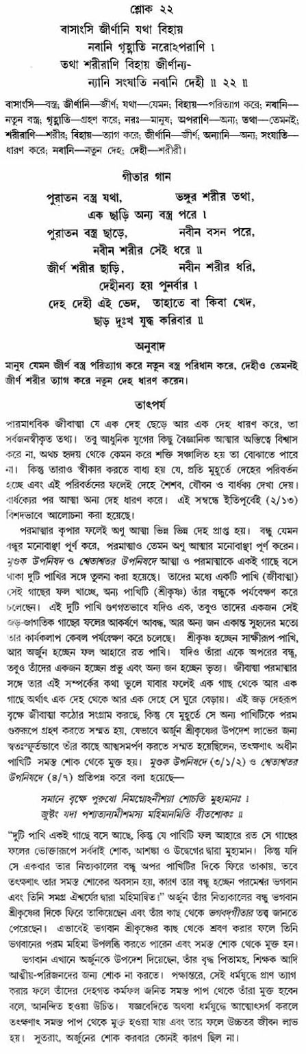 গীতা তাৎপর্য/অঃ২-শ্লোক-২২