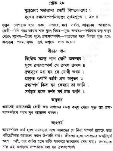 গীতা তাৎপর্য/অঃ৬-শ্লোক-২৮