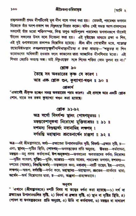  শ্রীচৈতন্য চরিতামৃত, আদিলীলা-  পৃষ্ঠা নং-১০০ 