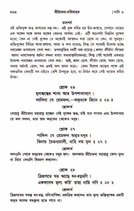 শ্রীচৈতন্য চরিতামৃত, আদিলীলা-  পৃষ্ঠা নং-৫৯৬