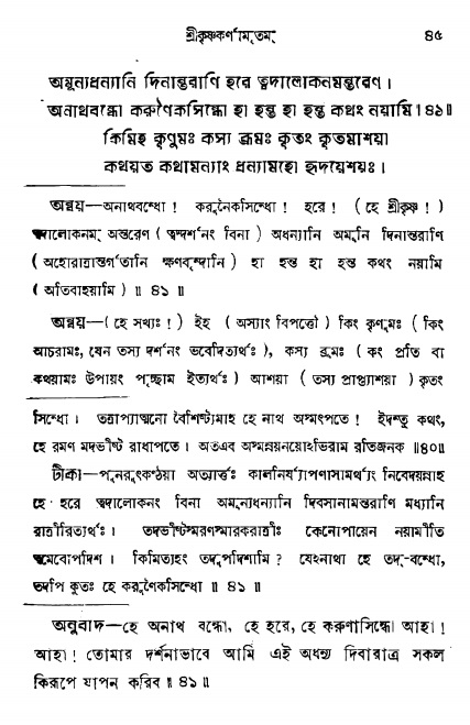  শ্রীকৃষ্ণকর্ণামৃতম্ পৃষ্ঠা নং- ৪৫ 