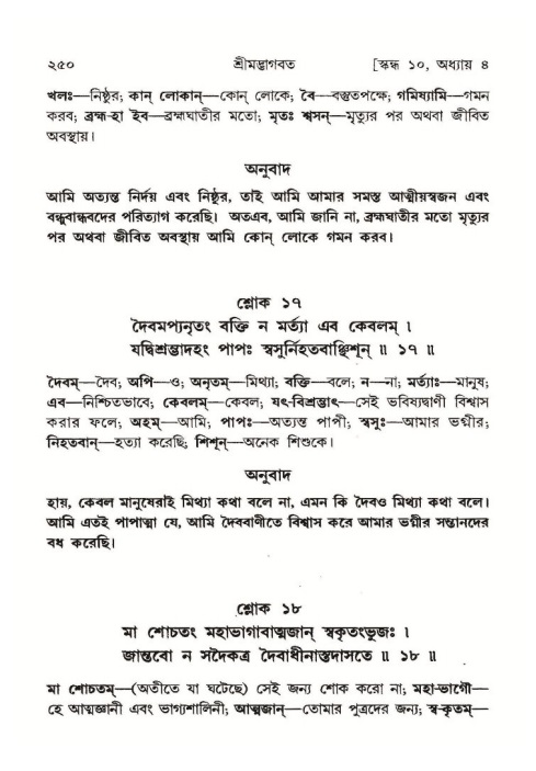 শ্রীমদ্ভাগবত, ১০ম স্কন্ধ-১ম ভাগ পৃষ্ঠা নং- ২৫০