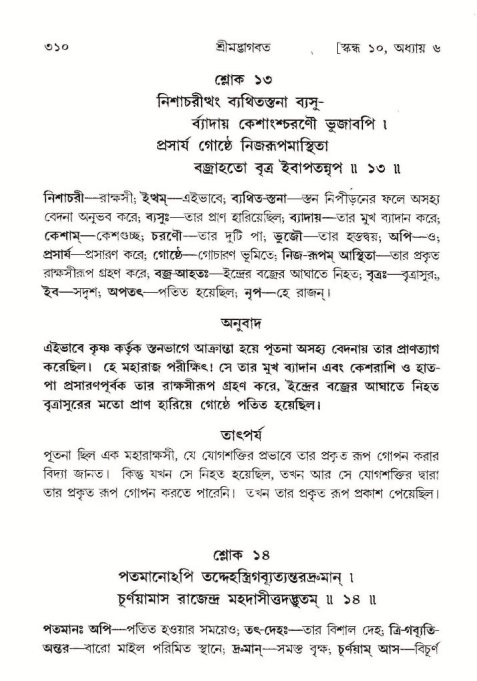 শ্রীমদ্ভাগবত, ১০ম স্কন্ধ-১ম ভাগ পৃষ্ঠা নং- ৩১০