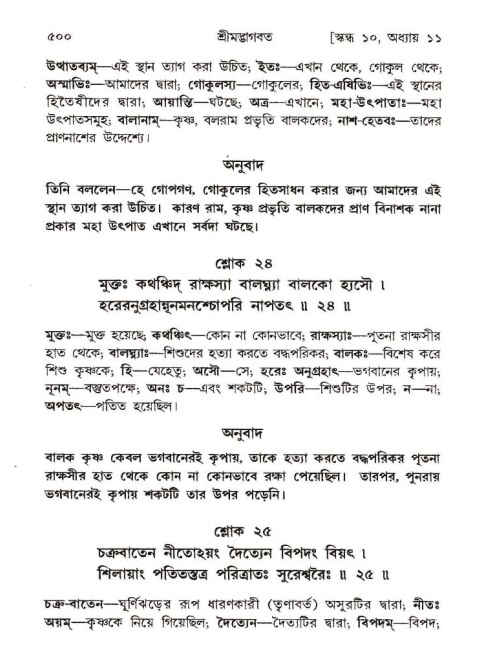 শ্রীমদ্ভাগবত, ১০ম স্কন্ধ-১ম ভাগ পৃষ্ঠা নং- ৫০০