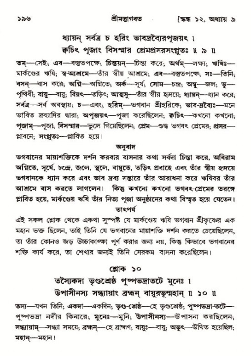  শ্রীমদ্ভাগবত, ১২শ স্কন্ধ- পৃষ্ঠা নং-১৯৬ 