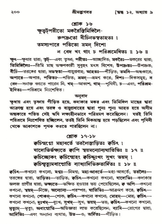  শ্রীমদ্ভাগবত, ১২শ স্কন্ধ- পৃষ্ঠা নং-২০০ 