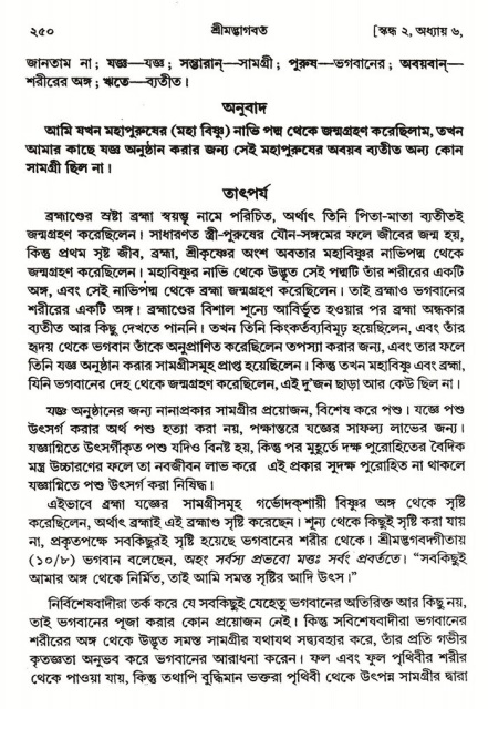  শ্রীমদ্ভাগবত, ২য় স্কন্ধ-পৃষ্ঠা নং- ২৫০ 