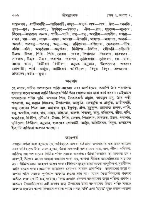 শ্রীমদ্ভাগবত, ২য় স্কন্ধ-পৃষ্ঠা নং- ৩৩৬