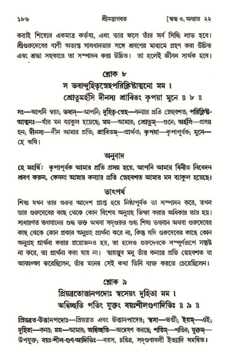  শ্রীমদ্ভাগবত, ৩য় স্কন্ধ-২য় ভাগ পৃষ্ঠা নং- ১৮৬ 
