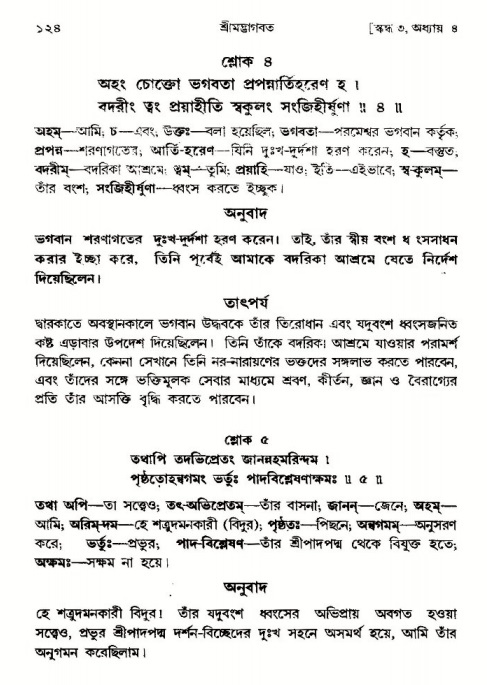 শ্রীমদ্ভাগবত, ৩য় স্কন্ধ-পৃষ্ঠা নং- ১২৪ 