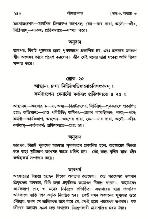 শ্রীমদ্ভাগবত, ৩য় স্কন্ধ ১ম ভাগ-পৃষ্ঠা নং- ২৪০