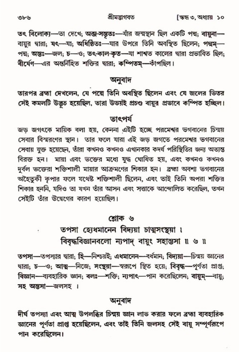 শ্রীমদ্ভাগবত, ৩য় স্কন্ধ ১ম ভাগ-পৃষ্ঠা নং- ৩৮৬
