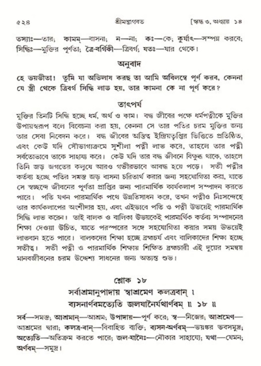 শ্রীমদ্ভাগবত, ৩য় স্কন্ধ ১ম ভাগ-পৃষ্ঠা নং- ৫২৪