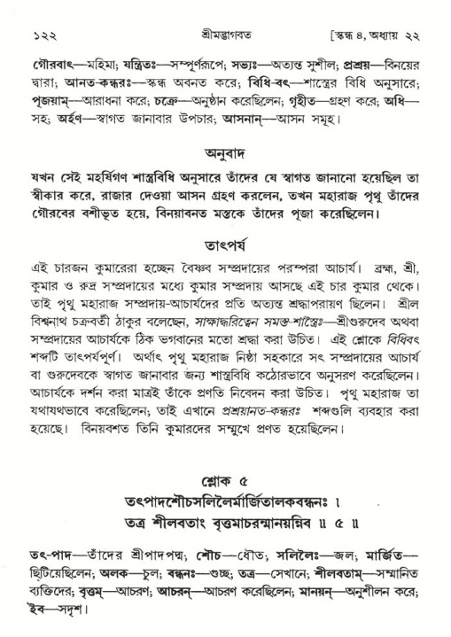  শ্রীমদ্ভাগবত, ৪র্থ স্কন্ধ- ২য় ভাগ, পৃষ্ঠা নং- ১২২ 