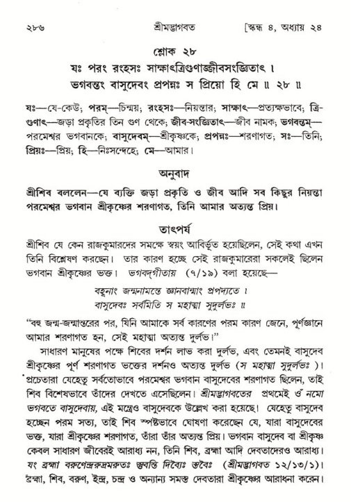 শ্রীমদ্ভাগবত, ৪র্থ স্কন্ধ- ২য় ভাগ, পৃষ্ঠা নং- ২৮৬