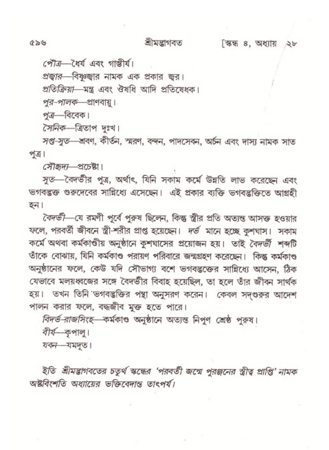 শ্রীমদ্ভাগবত, ৪র্থ স্কন্ধ- ২য় ভাগ, পৃষ্ঠা নং- ৫৯৬