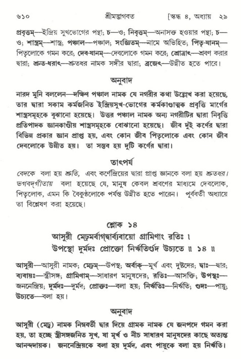 শ্রীমদ্ভাগবত, ৪র্থ স্কন্ধ- ২য় ভাগ, পৃষ্ঠা নং- ৬১০