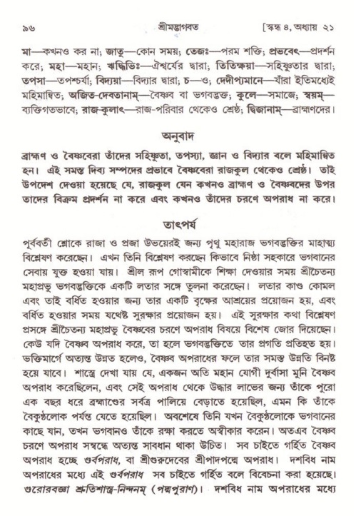  শ্রীমদ্ভাগবত, ৪র্থ স্কন্ধ- ২য় ভাগ, পৃষ্ঠা নং- ৯৬ 