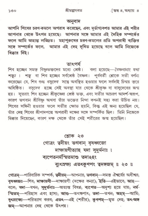  শ্রীমদ্ভাগবত, ৪র্থ স্কন্ধ- ১ম ভাগ, পৃষ্ঠা নং- ১৩০ 