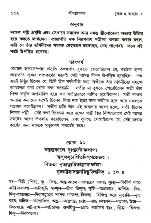  শ্রীমদ্ভাগবত, ৪র্থ স্কন্ধ- ১ম ভাগ, পৃষ্ঠা নং- ১৫২ 