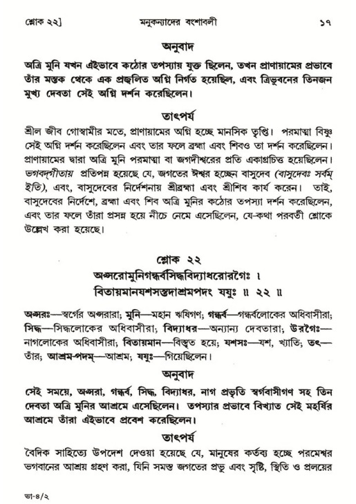  শ্রীমদ্ভাগবত, ৪র্থ স্কন্ধ, ১ম ভাগ, পৃষ্ঠা নং- ১৭ 
