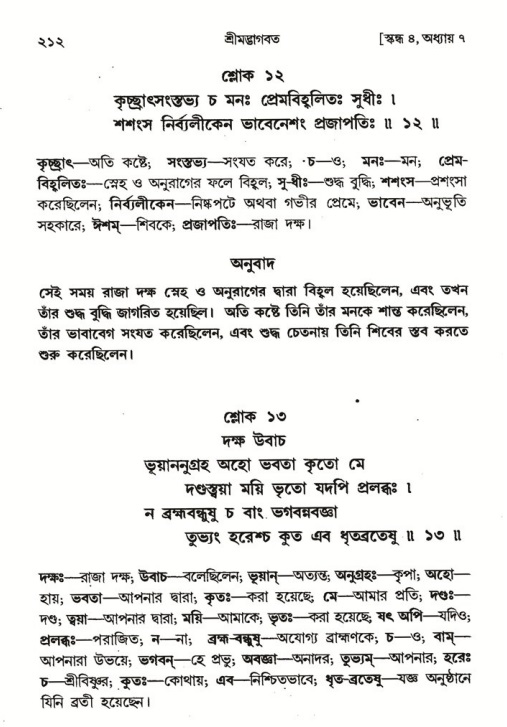 শ্রীমদ্ভাগবত, ৪র্থ স্কন্ধ- ১ম ভাগ, পৃষ্ঠা নং- ২১২