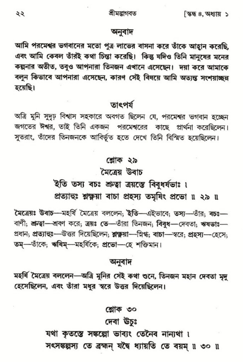  শ্রীমদ্ভাগবত, ৪র্থ স্কন্ধ- ১ম ভাগ, পৃষ্ঠা নং- ২২ 