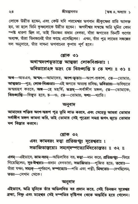  শ্রীমদ্ভাগবত, ৪র্থ স্কন্ধ- ১ম ভাগ, পৃষ্ঠা নং- ২৪ 