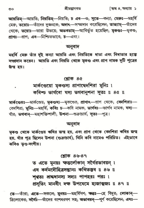  শ্রীমদ্ভাগবত, ৪র্থ স্কন্ধ- ১ম ভাগ, পৃষ্ঠা নং- ৩০ 
