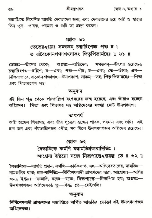  শ্রীমদ্ভাগবত, ৪র্থ স্কন্ধ- ১ম ভাগ, পৃষ্ঠা নং- ৩৮ 