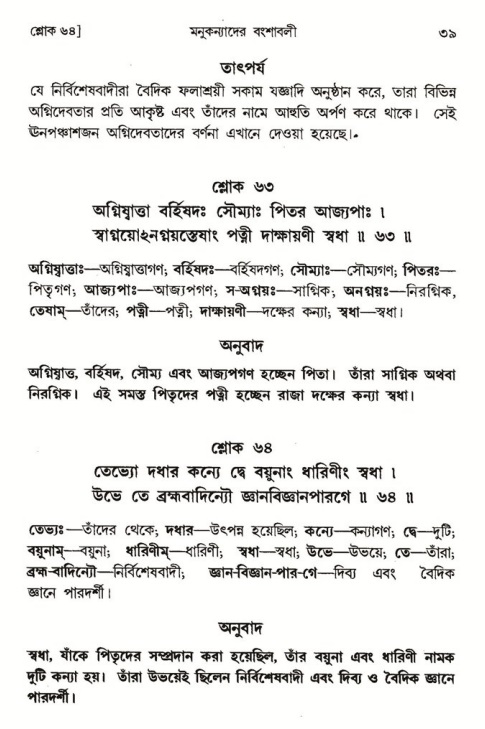  শ্রীমদ্ভাগবত, ৪র্থ স্কন্ধ- ১ম ভাগ, পৃষ্ঠা নং- ৩৯ 