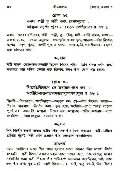  শ্রীমদ্ভাগবত, ৪র্থ স্কন্ধ- ১ম ভাগ, পৃষ্ঠা নং- ৪০ 