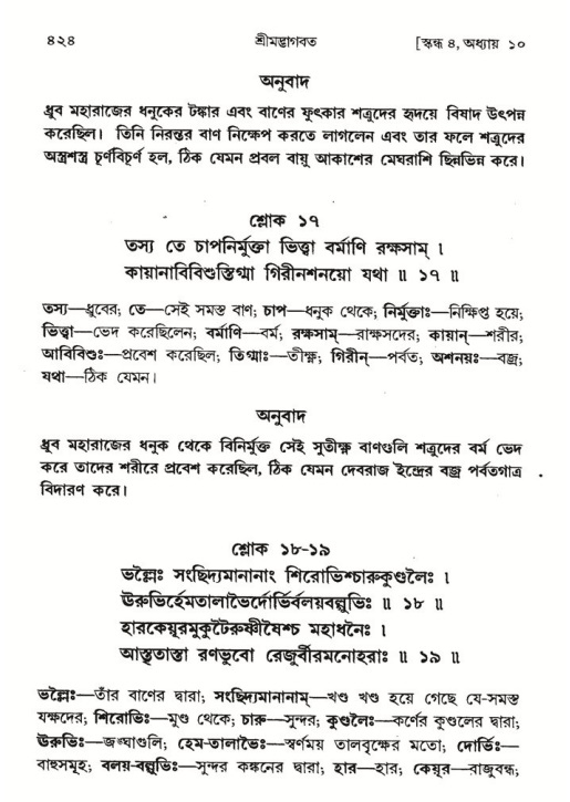 শ্রীমদ্ভাগবত, ৪র্থ স্কন্ধ- ১ম ভাগ, পৃষ্ঠা নং- ৪২৪