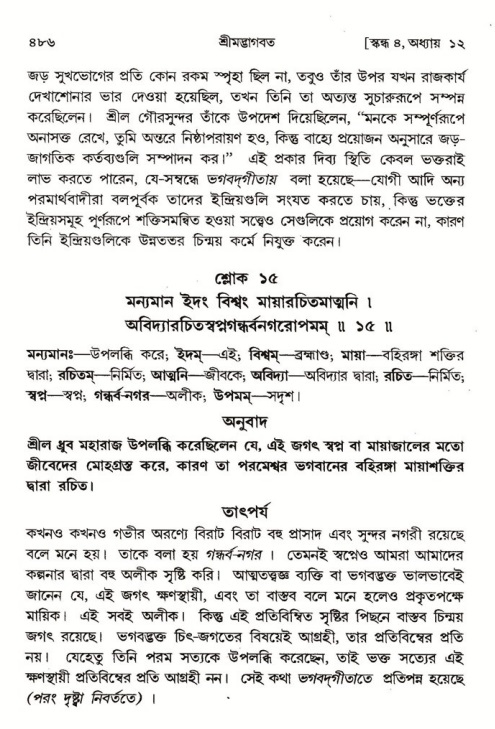 শ্রীমদ্ভাগবত, ৪র্থ স্কন্ধ- ১ম ভাগ, পৃষ্ঠা নং- ৪৮৬