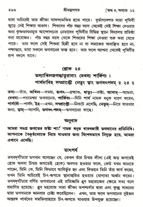 শ্রীমদ্ভাগবত, ৪র্থ স্কন্ধ- ১ম ভাগ, পৃষ্ঠা নং- ৪৯৬