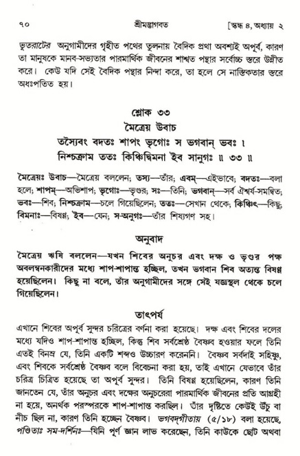  শ্রীমদ্ভাগবত, ৪র্থ স্কন্ধ- ১ম ভাগ, পৃষ্ঠা নং- ৭০ 