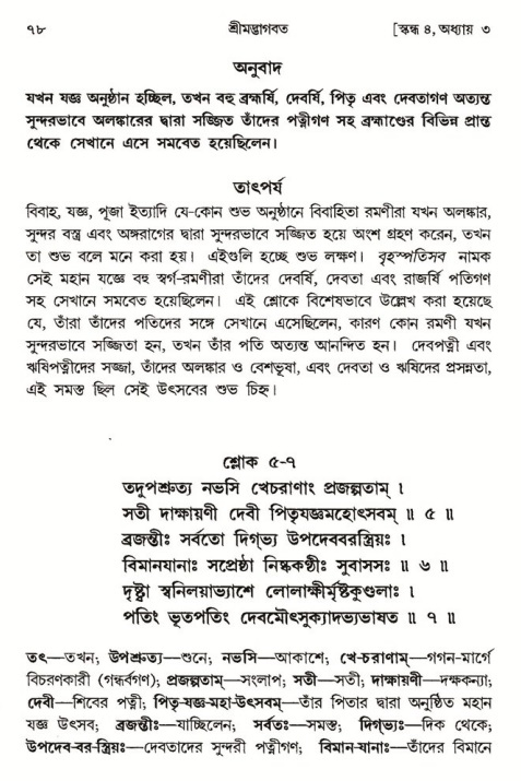  শ্রীমদ্ভাগবত, ৪র্থ স্কন্ধ- ১ম ভাগ, পৃষ্ঠা নং- ৭৮ 