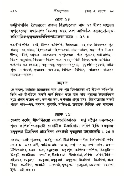 শ্রীমদ্ভাগবত, ৫ম স্কন্ধ-পৃষ্ঠা নং- ৬৪৬