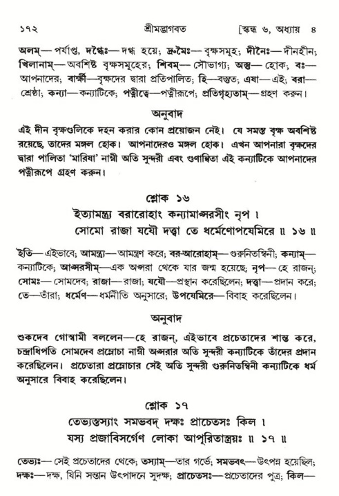  শ্রীমদ্ভাগবত, ৬ষ্ঠ  স্কন্ধ-পৃষ্ঠা নং- ১৭২ 
