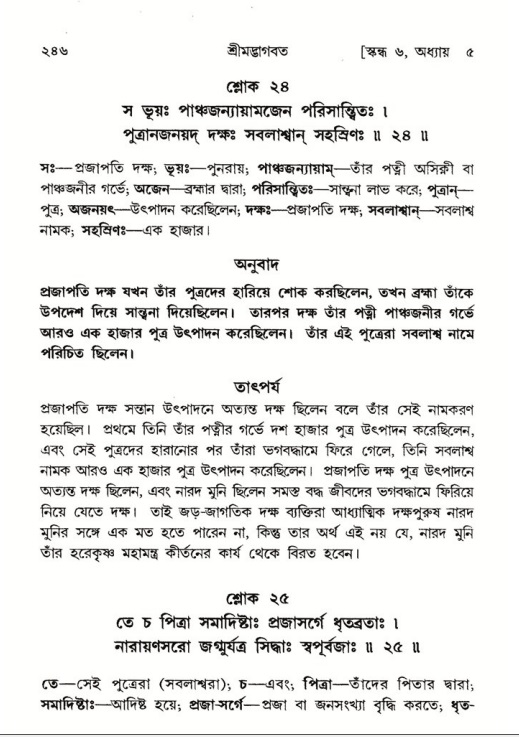 শ্রীমদ্ভাগবত, ৬ষ্ঠ  স্কন্ধ-পৃষ্ঠা নং- ২৪৬