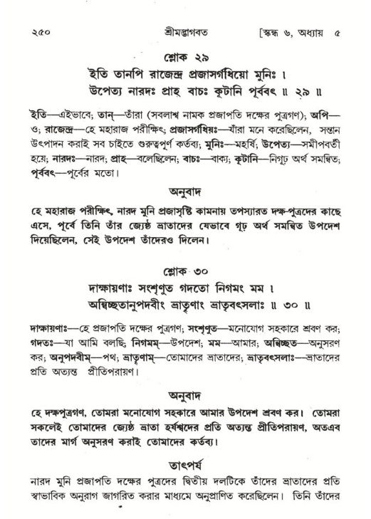শ্রীমদ্ভাগবত, ৬ষ্ঠ  স্কন্ধ-পৃষ্ঠা নং- ২৫০