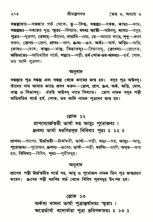 শ্রীমদ্ভাগবত, ৬ষ্ঠ  স্কন্ধ-পৃষ্ঠা নং- ২৭৪