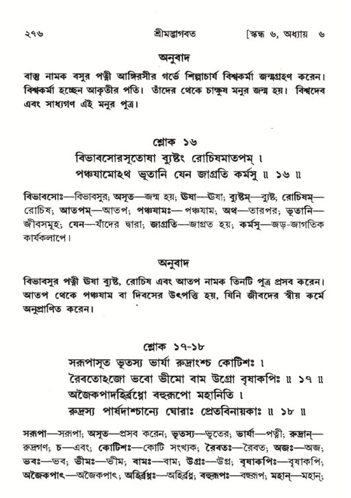 শ্রীমদ্ভাগবত, ৬ষ্ঠ  স্কন্ধ-পৃষ্ঠা নং- ২৭৬