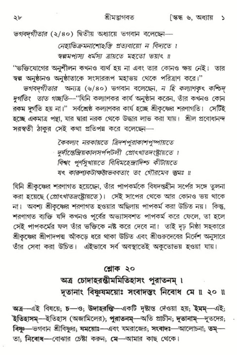  শ্রীমদ্ভাগবত, ৬ষ্ঠ  স্কন্ধ-পৃষ্ঠা নং- ২৮ 