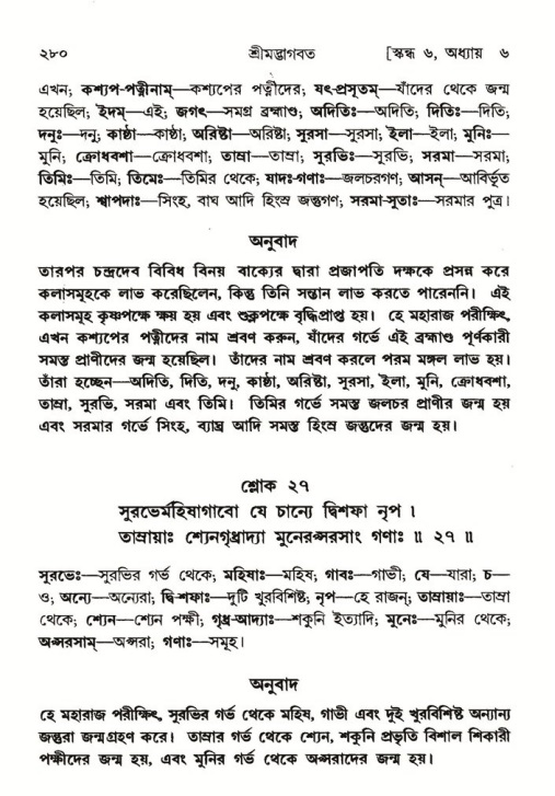 শ্রীমদ্ভাগবত, ৬ষ্ঠ  স্কন্ধ-পৃষ্ঠা নং- ২৮০