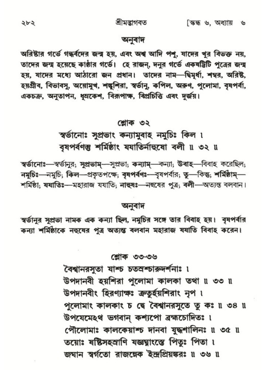 শ্রীমদ্ভাগবত, ৬ষ্ঠ  স্কন্ধ-পৃষ্ঠা নং- ২৮২