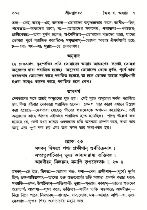 শ্রীমদ্ভাগবত, ৬ষ্ঠ  স্কন্ধ-পৃষ্ঠা নং- ৩০৪