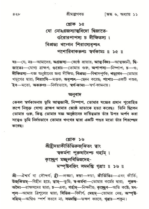 শ্রীমদ্ভাগবত, ৬ষ্ঠ  স্কন্ধ-পৃষ্ঠা নং- ৪২৮