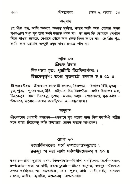 শ্রীমদ্ভাগবত, ৬ষ্ঠ  স্কন্ধ-পৃষ্ঠা নং- ৫২০